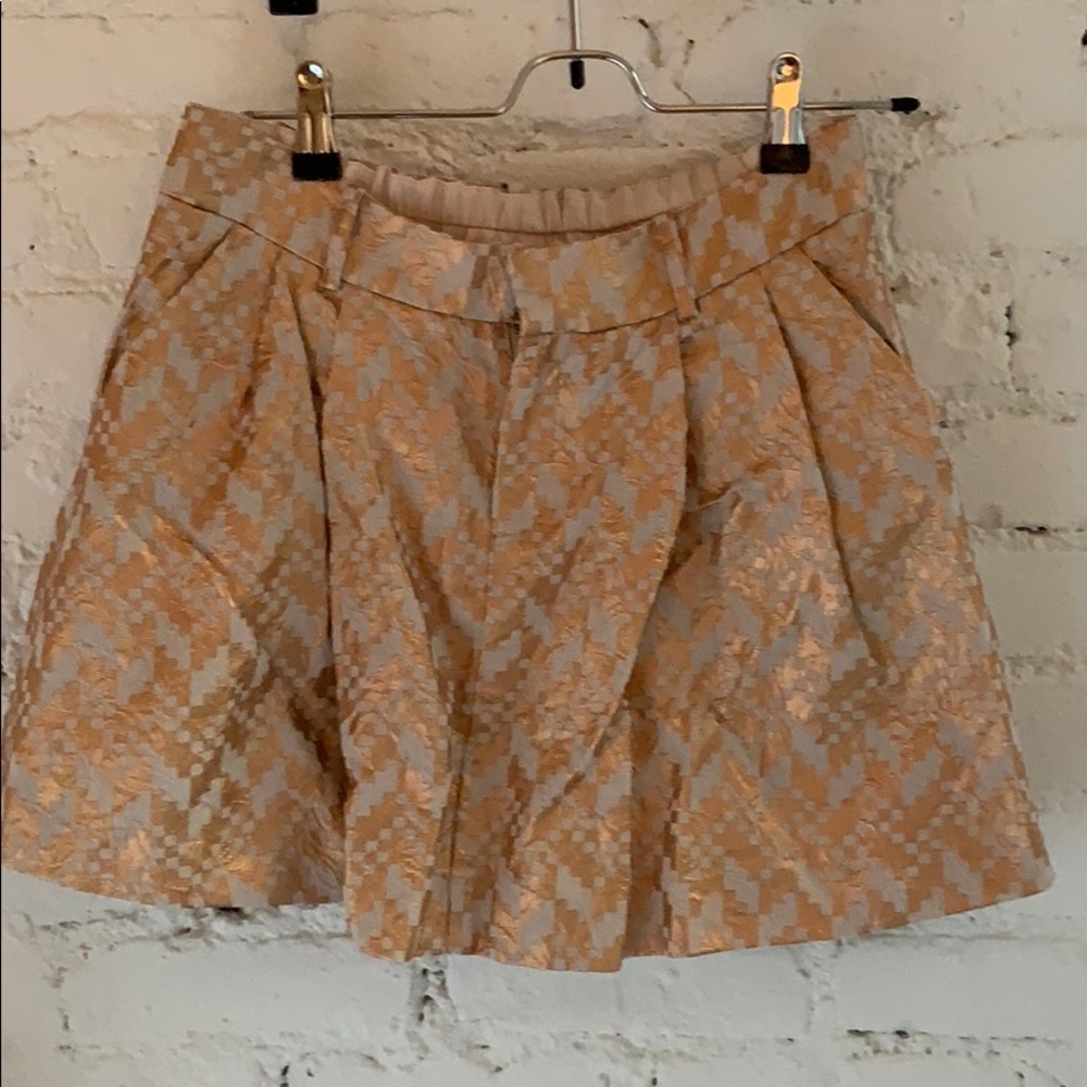 Copper & cream Rachel Roy mini skirt XS.